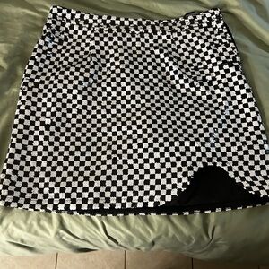 Nasty Gal Black and White Checkered Mini Skirt